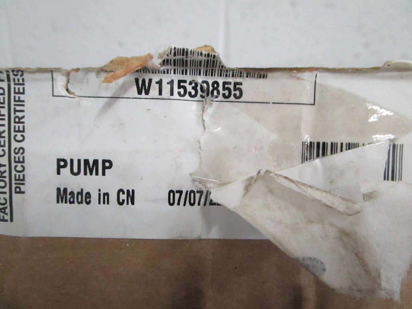 Whirlpool W11539855 NEW OEM Ice Machine Remote Drain Pump KitchenAid Maytag 0820