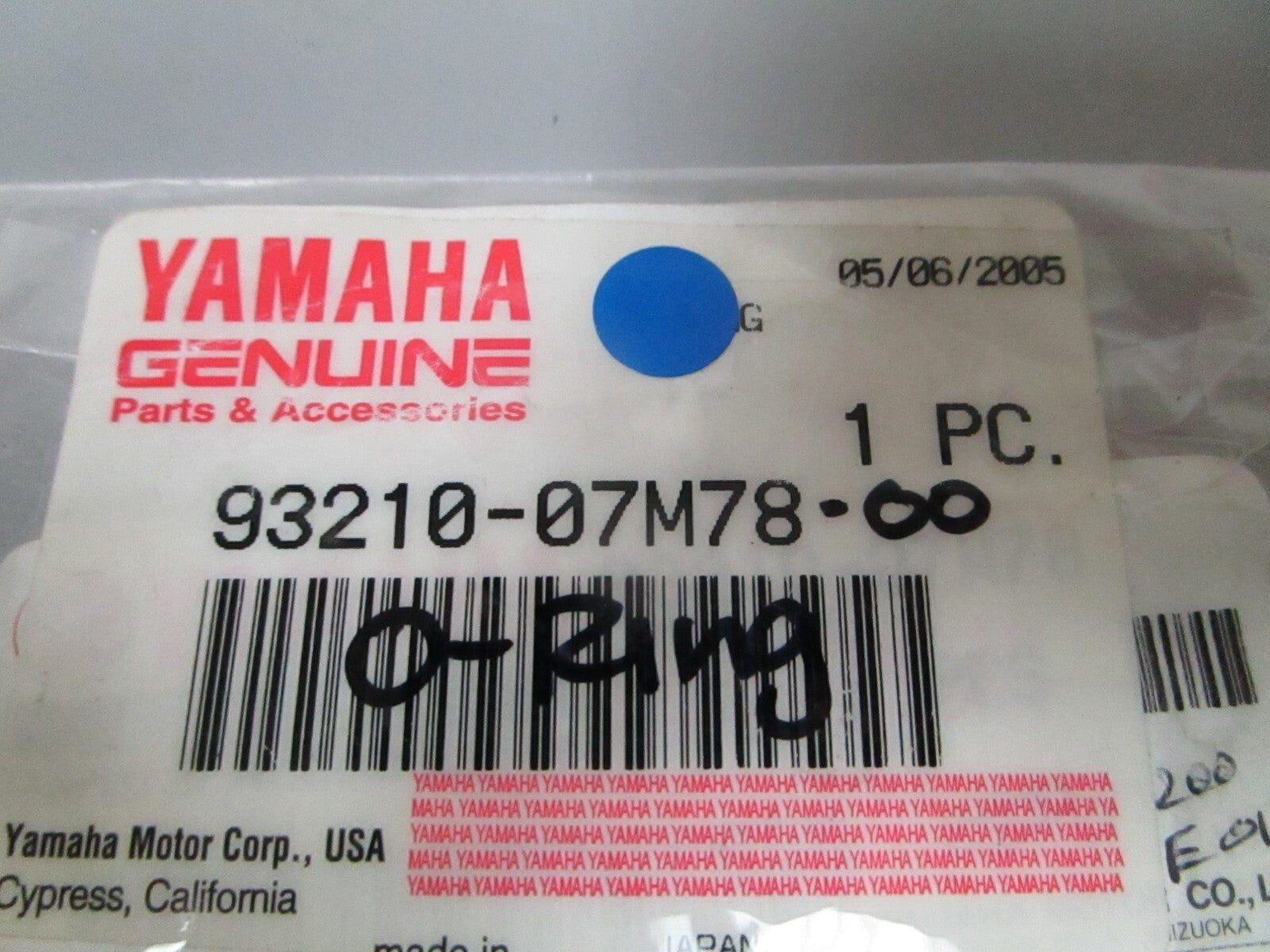 *NEW OEM* 0810 Yamaha O-Ring 93210-07M78-00