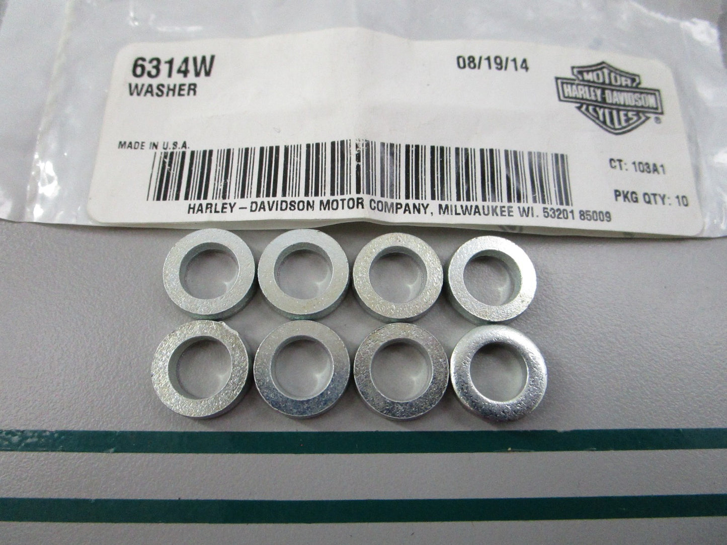 NEW OEM (LOT OF 8) 6314W Harley Davidson Washer 0810