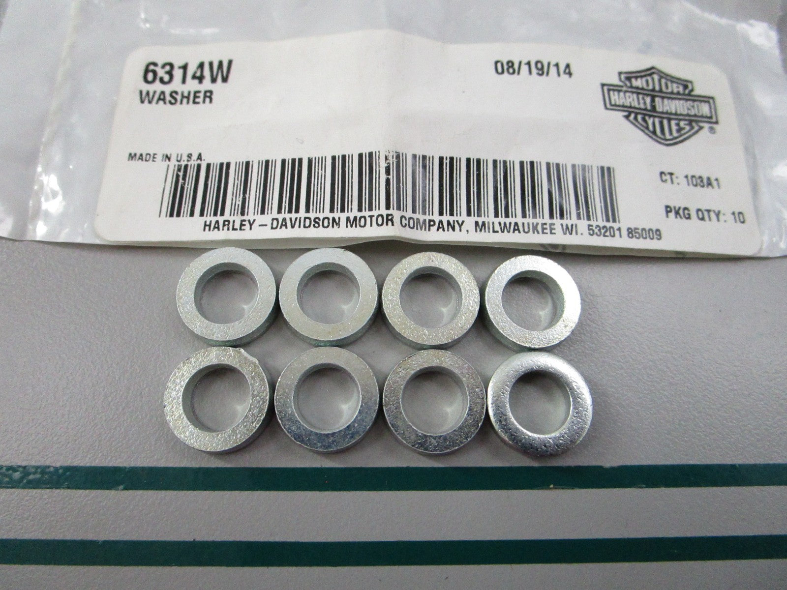 NEW OEM (LOT OF 8) 6314W Harley Davidson Washer 0810