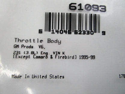 *NEW* 0810 Fel-Pro Throttle Body Gasket 61093