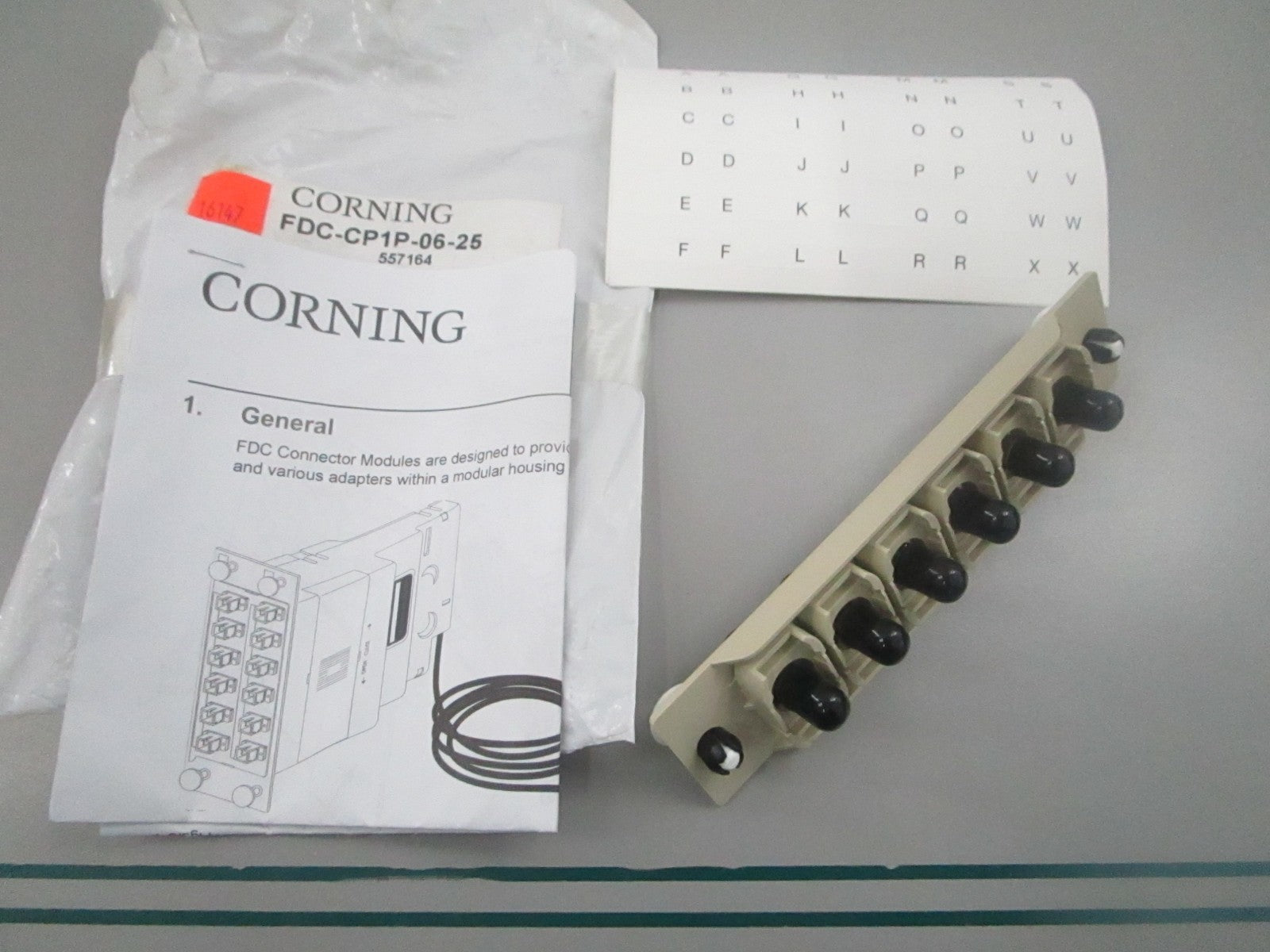 Corning NEW OEM FDC Connector Panel ST MM 62.5um FDC-CP1P-06-25 0810