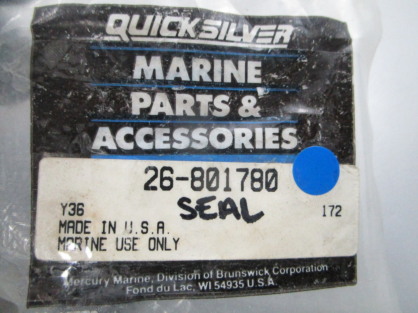 NEW OEM 26-801780 Mercury Quicksilver Seal 0810