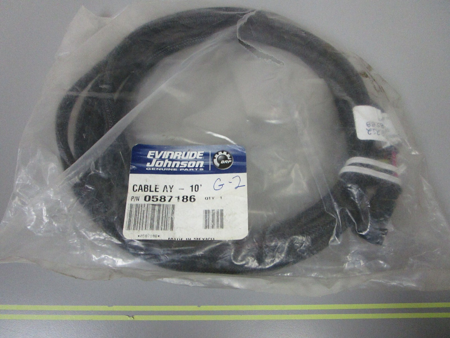 *NEW OEM* 0810 OMC Johnson Evinrude 10' 10GA Cable Assembly 587186 0587186