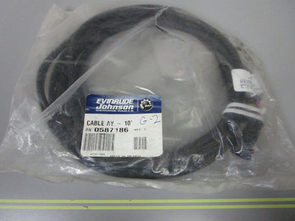 *NEW OEM* 0810 OMC Johnson Evinrude 10' 10GA Cable Assembly 587186 0587186