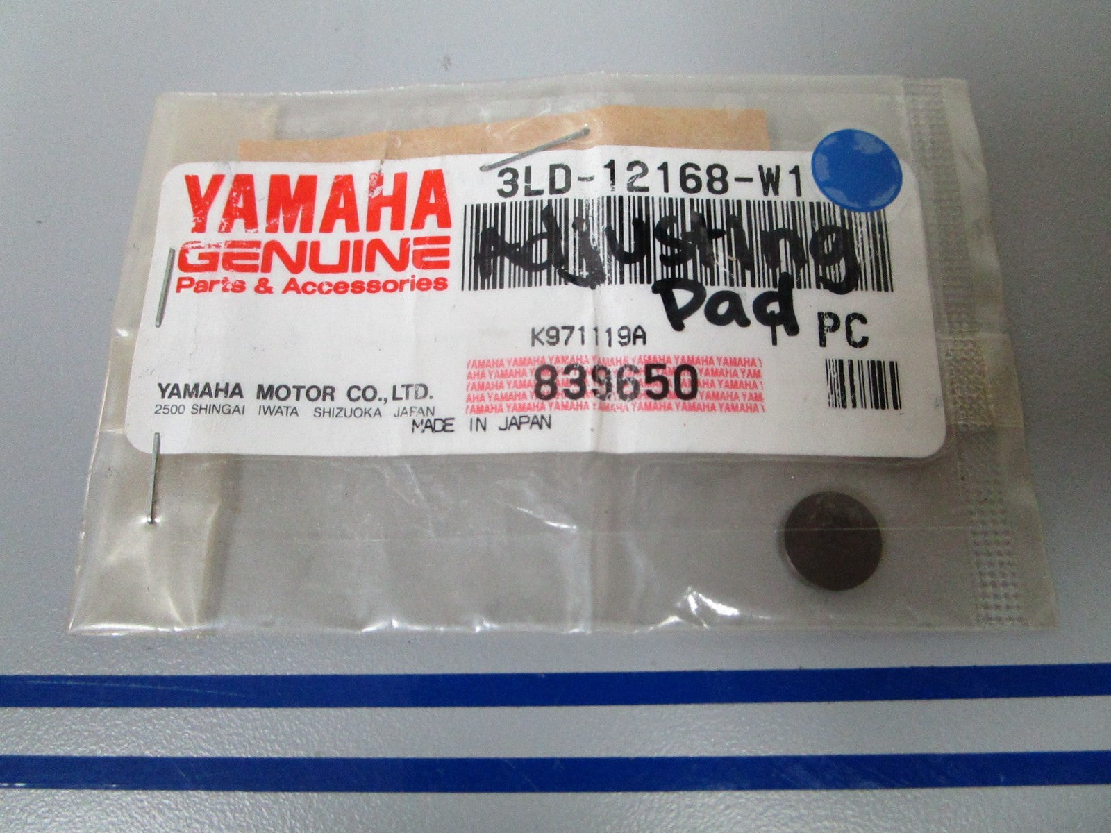 NEW OEM 3LD-12168-W1 Yamaha Adjusting Pad 0720