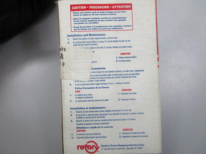 NEW 12-13506 Replaces: 07236200 Rotary Belt 0810