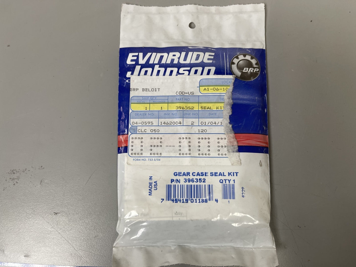 *NEW OEM* 0670 OMC Johnson Evinrude Gearcase Seal Kit 396352 0396352