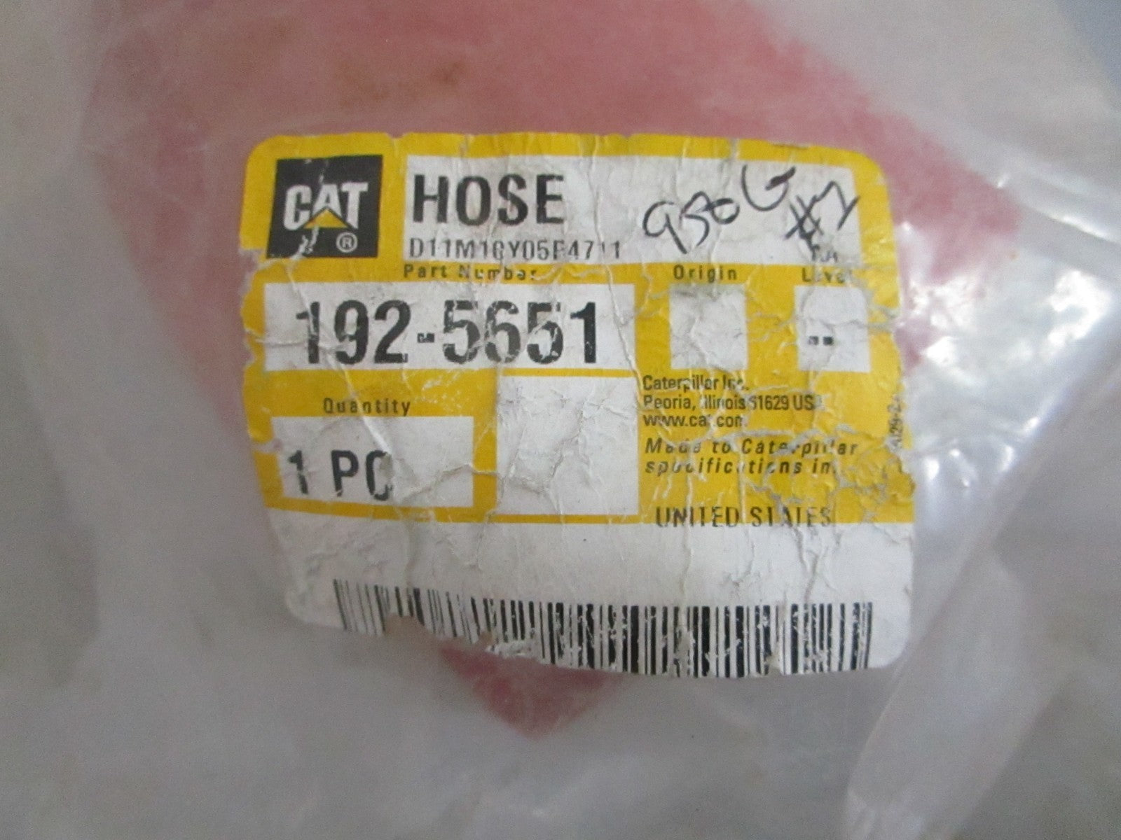 NEW OEM 192-5651 CAT Hose 0820