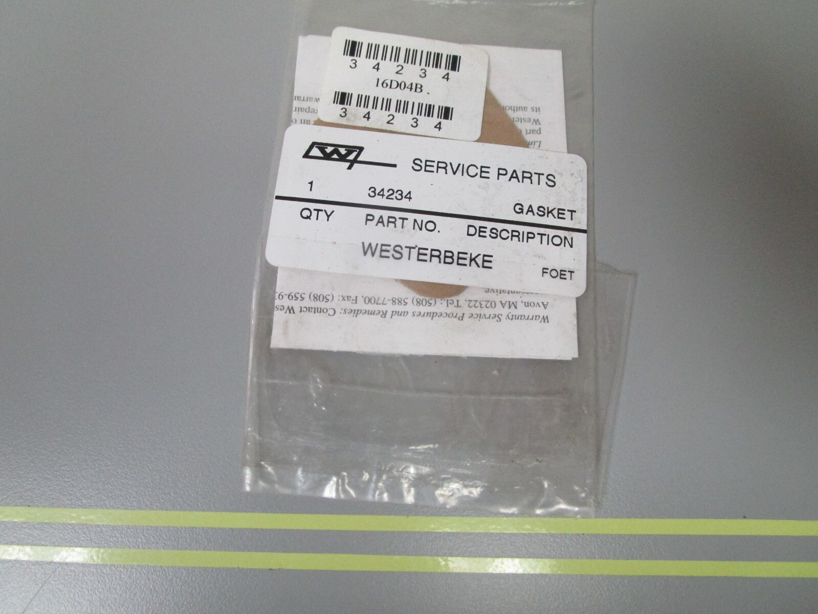 *NEW* 0810 Westerbeke Gasket 34234