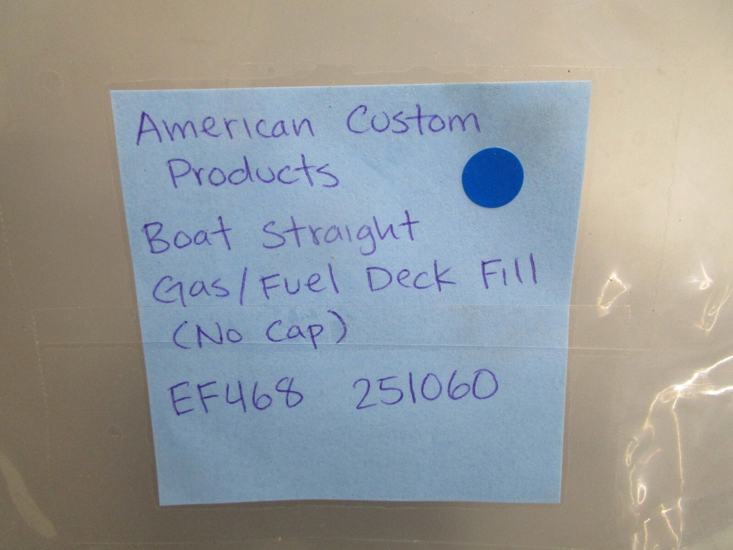 *NEW* 0820 American Custom Boat Straight Gas/Fuel Deck Fill (No Cap) EF468