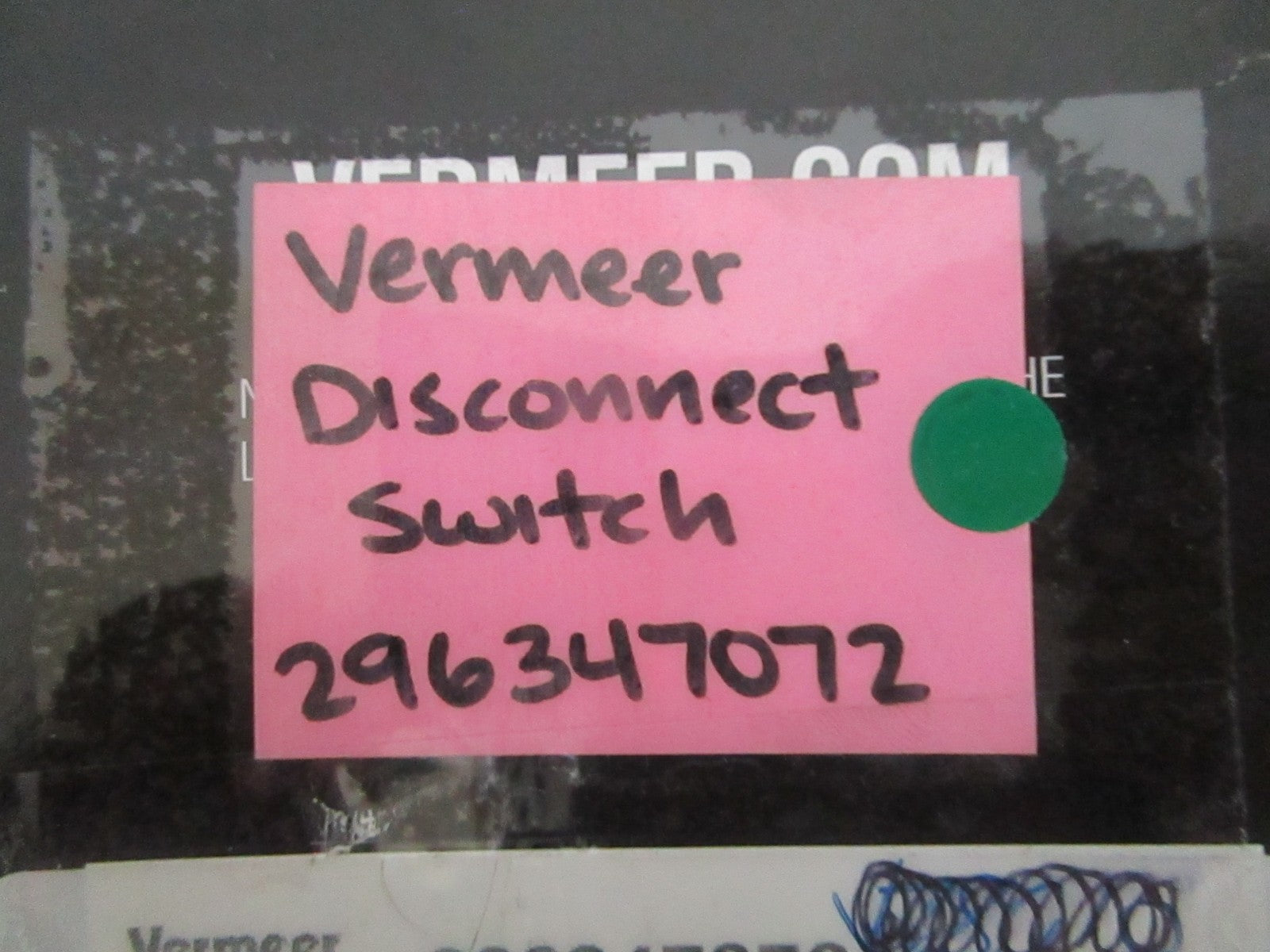 NEW OEM 296347072 Vermeer Disconnect Switch 0820