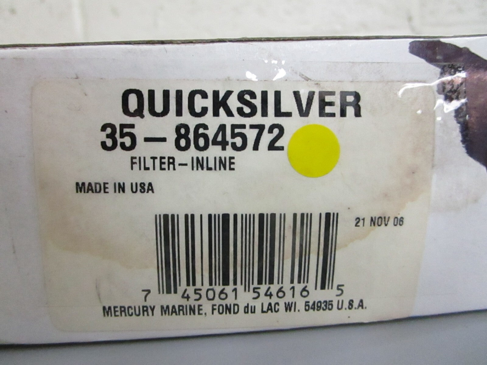*NEW OEM* 0820 Mercury Quicksilver Inline Filter 35-864572
