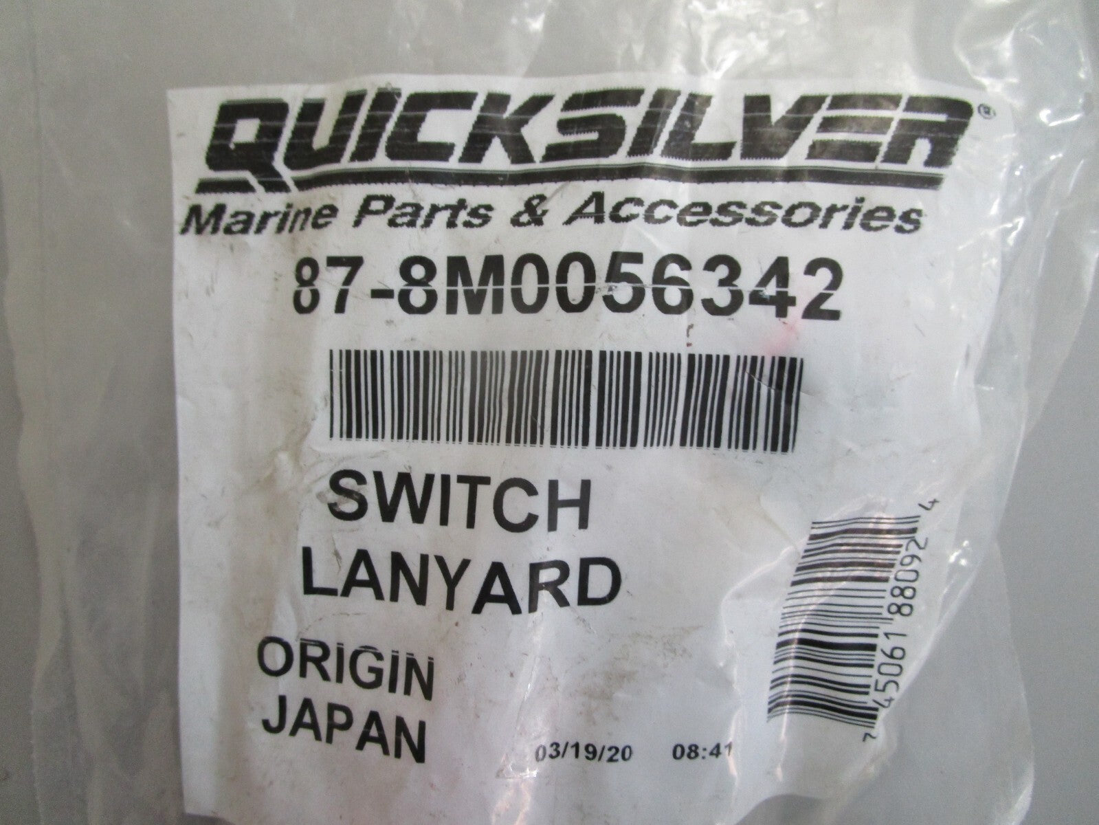 *NEW OEM* 0810 Mercury Quicksilver Switch Lanyard 87-8M0056342