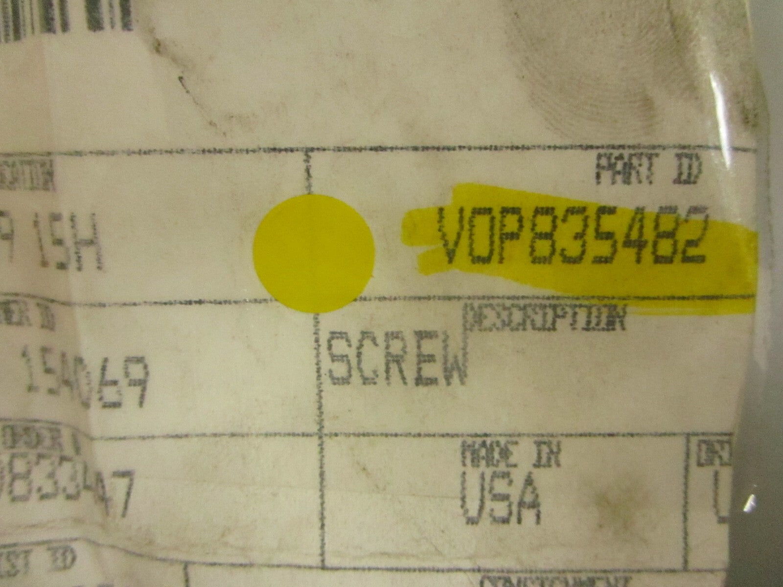 *NEW OEM* 0750 Volvo Penta SCREW 835482