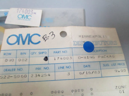 *NEW OEM* 0810 OMC Johnson Evinrude O-Ring Package 174003 0174003