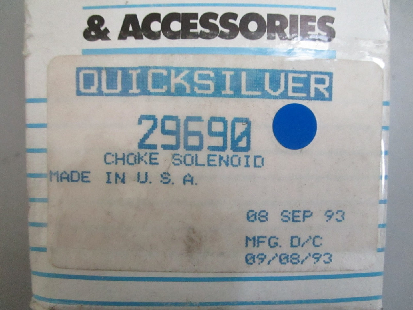 *NEW OEM* 0820 Mercury Quicksilver Choke Solenoid 29690
