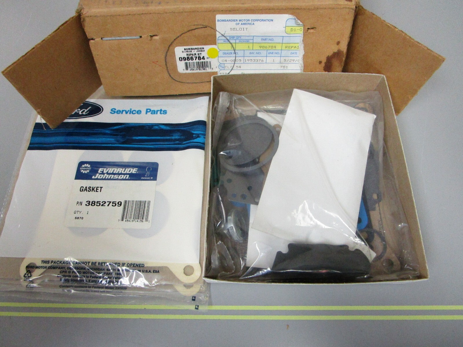 *NEW OEM* 0720 OMC Johnson Evinrude Carburetor Repair Kit 986784 0986784