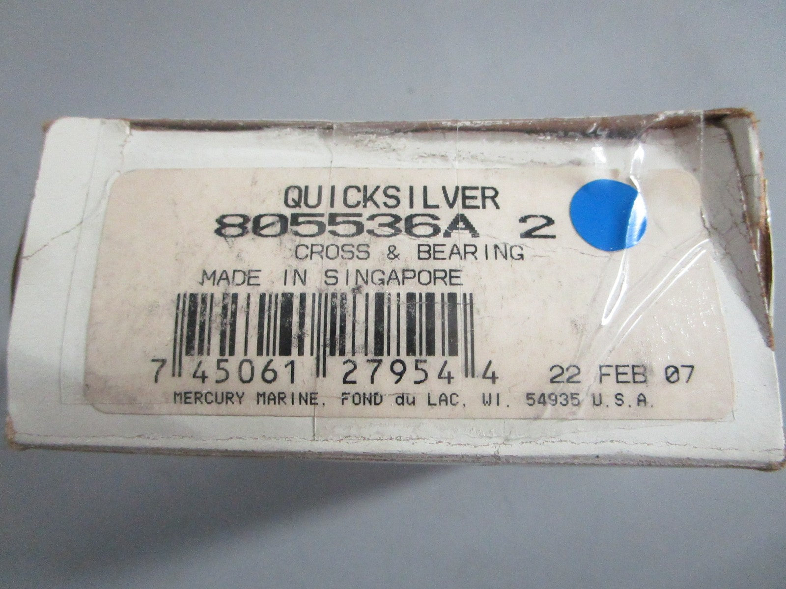 NEW OEM 805536A2 Mercury Quicksilver Cross & Bearing 0820