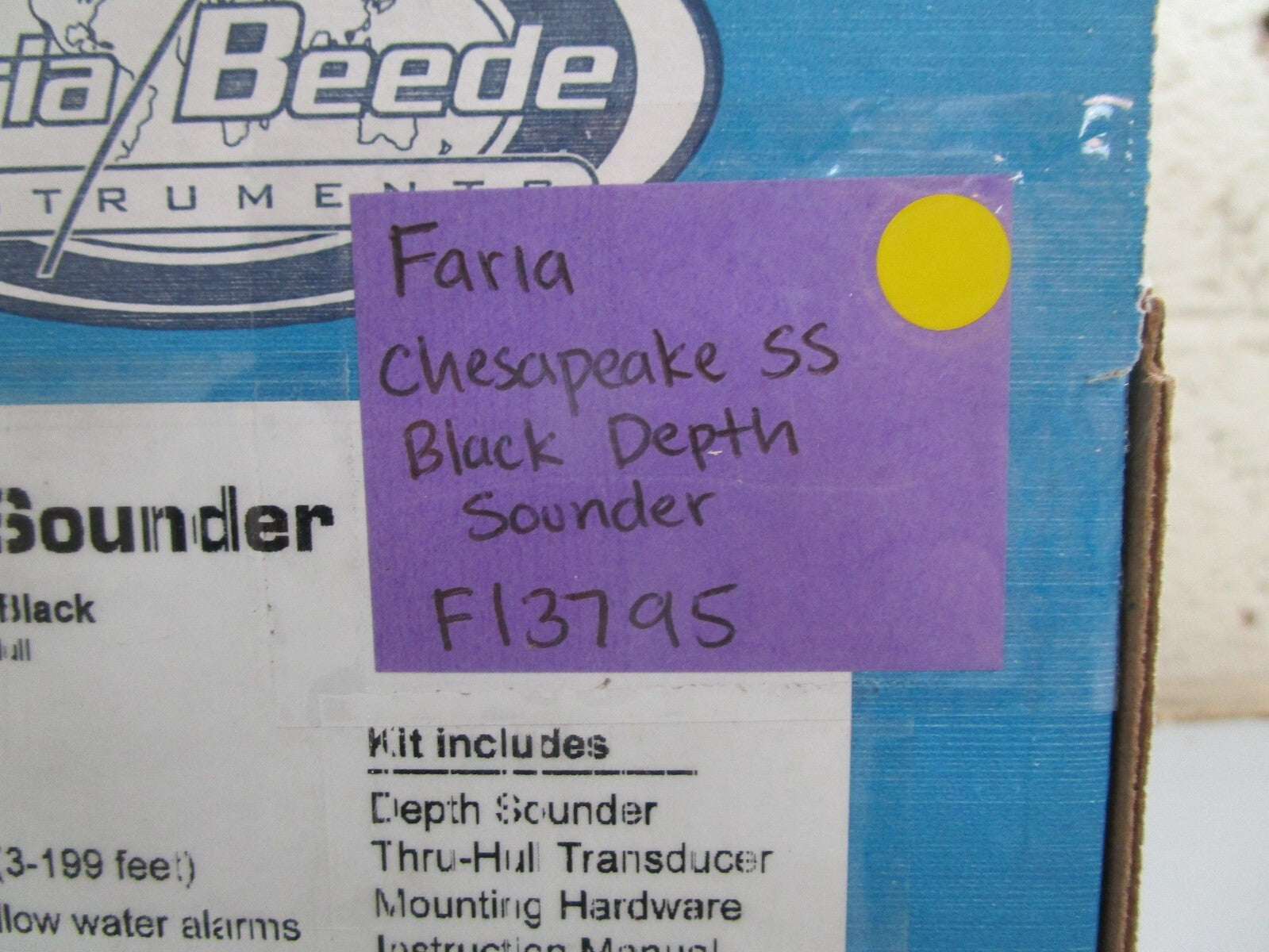 *NEW* 0820 Faria Chesapeake SS Black Depth Sounder F13795