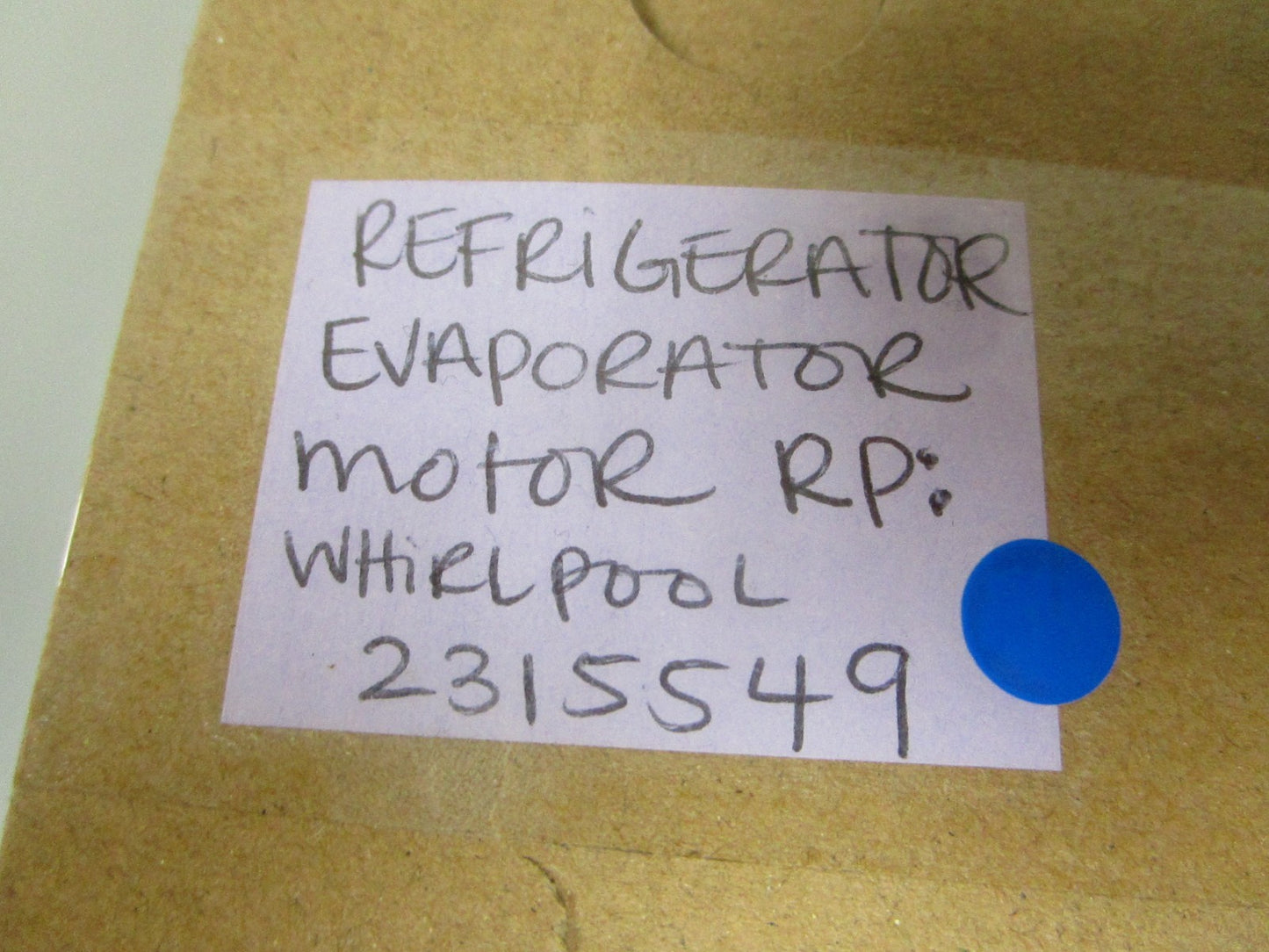 *NEW* 0720 Refrigerator Evaporator Motor 115V 60Hz Replaces: Whirlpool 2315549