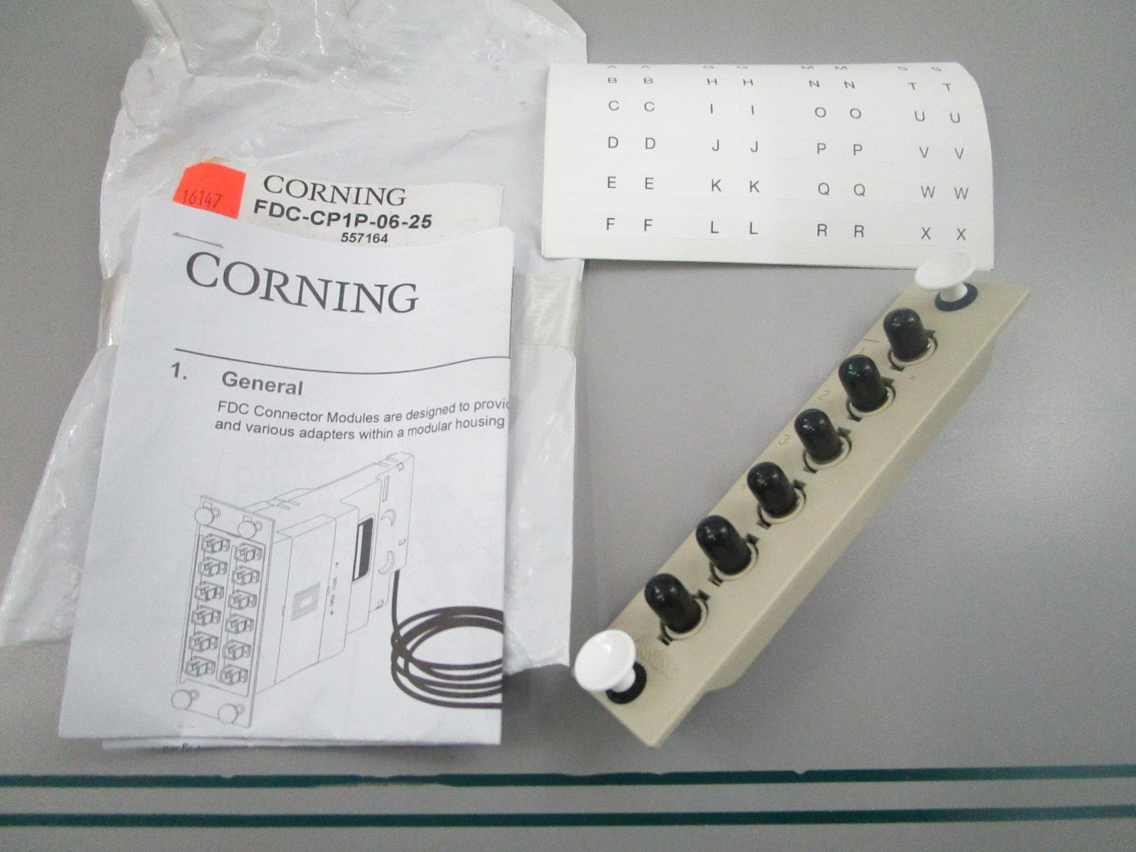 Corning NEW OEM FDC Connector Panel ST MM 62.5um FDC-CP1P-06-25 0810