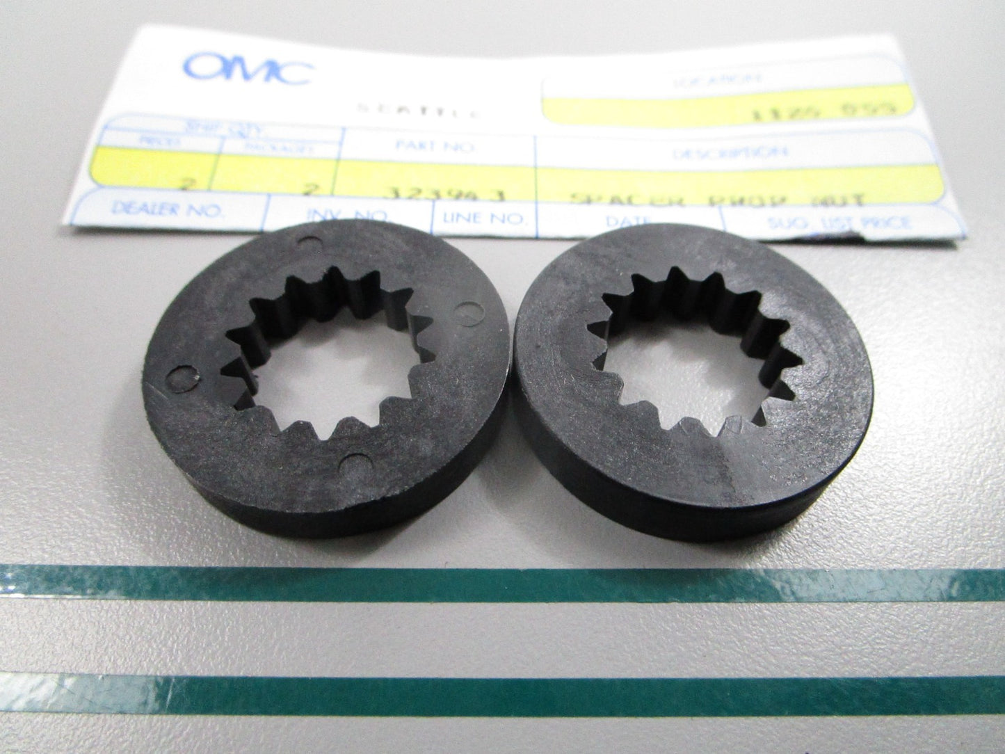 NEW OEM (LOT OF 2) 323943 0323943  OMC Johnson Evinrude Prop Nut Spacer 0810