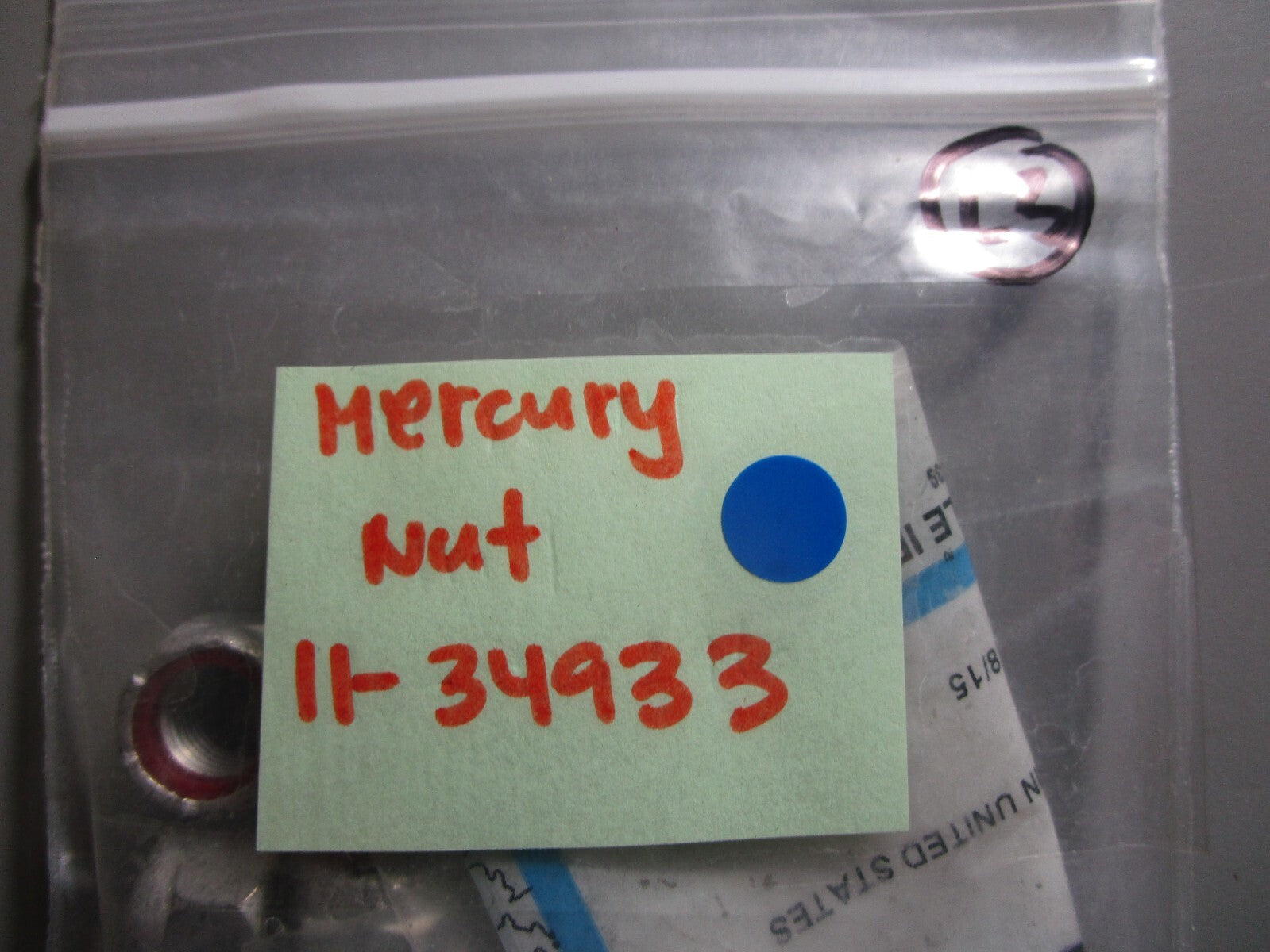 *NEW OEM* (LOT OF 2) 0810 Mercury Quicksilver Nut 11-34933