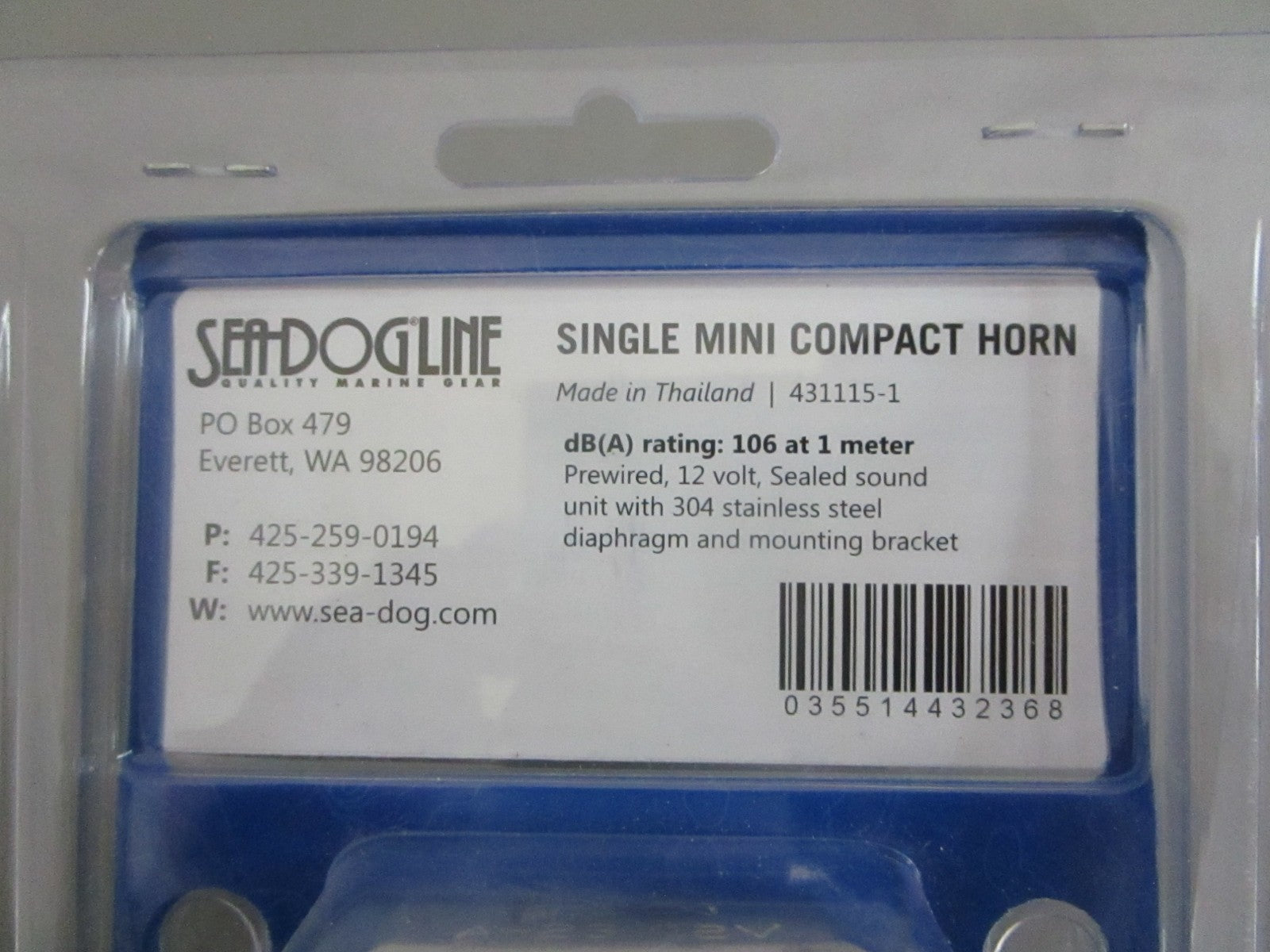 *NEW OEM* 0820 SeaDog Single Mini Compact Horn 431115-1