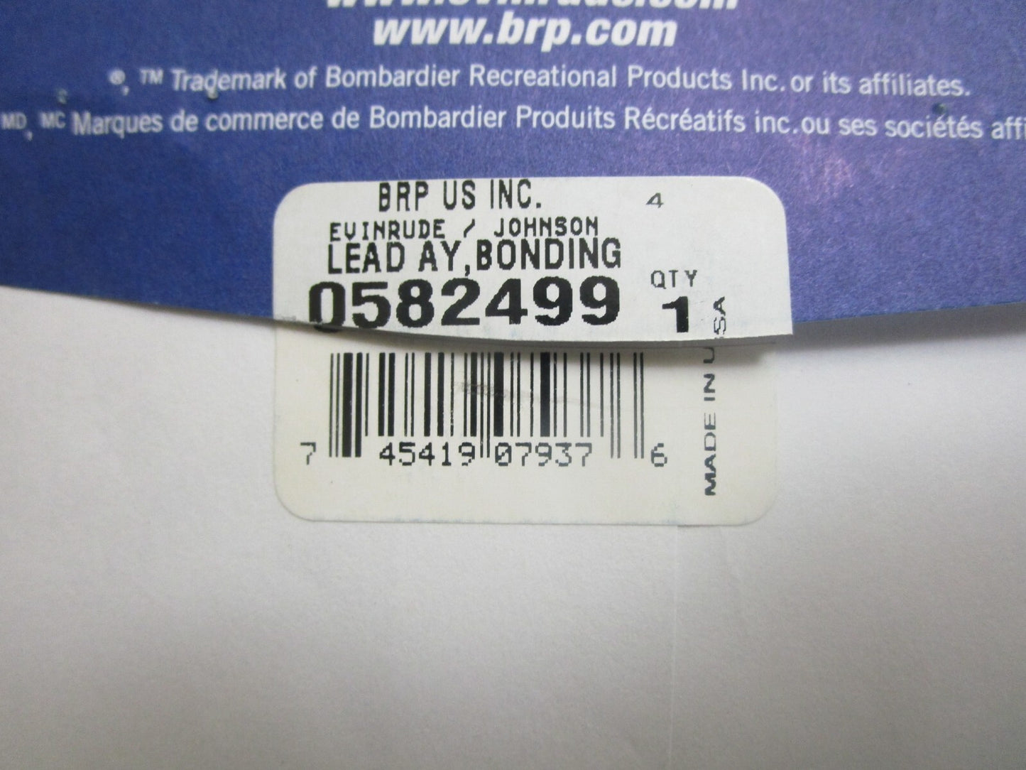 *NEW OEM* 0810 OMC Johnson Evinrude Bonding Lead Assembly 582499 0582499