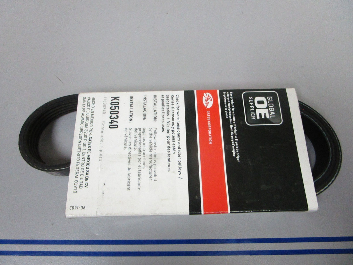 NEW K050340 Gates Micro-V 21/32" x 34 ⅝" Serpentine Belt 0720