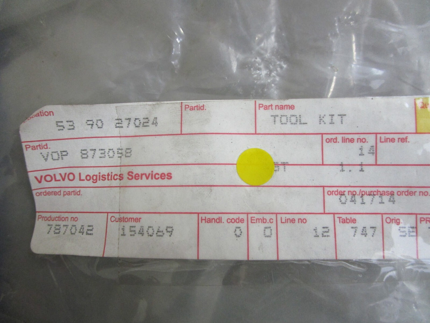 *NEW OEM* 0820 Volvo Penta Tool Kit 873058