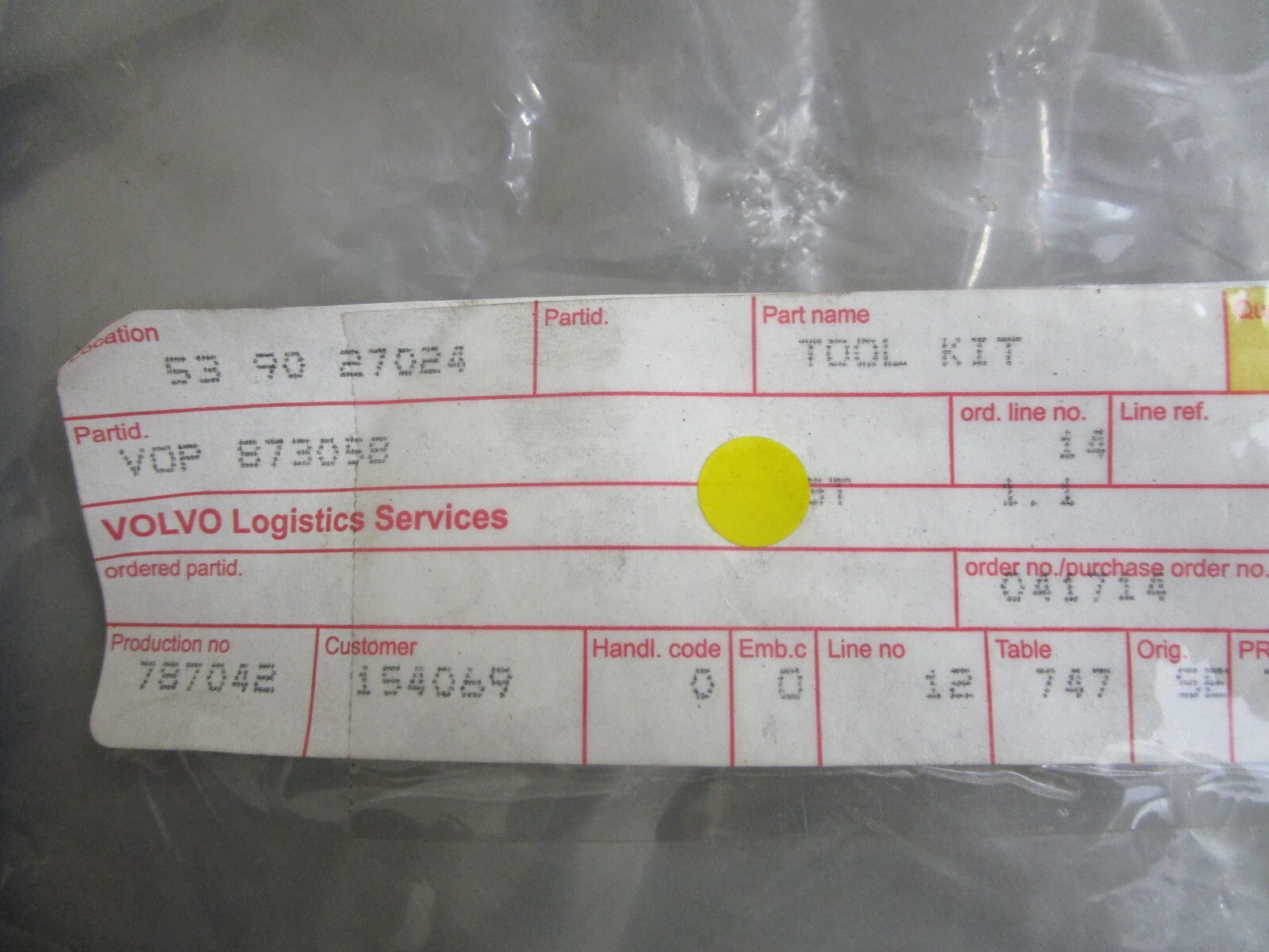 *NEW OEM* 0820 Volvo Penta Tool Kit 873058