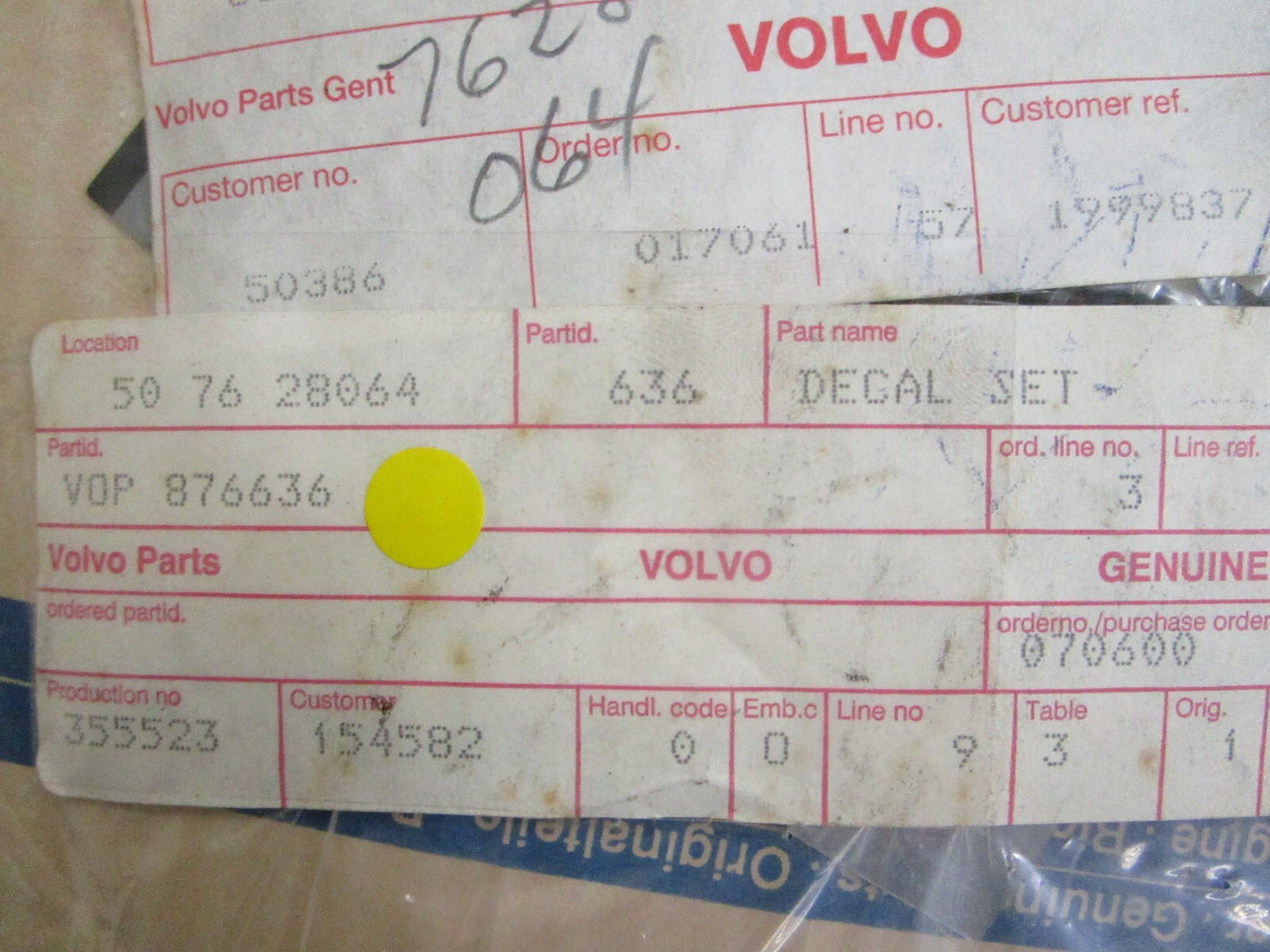 *NEW OEM* 0820 Volvo Penta Decal Set 876636