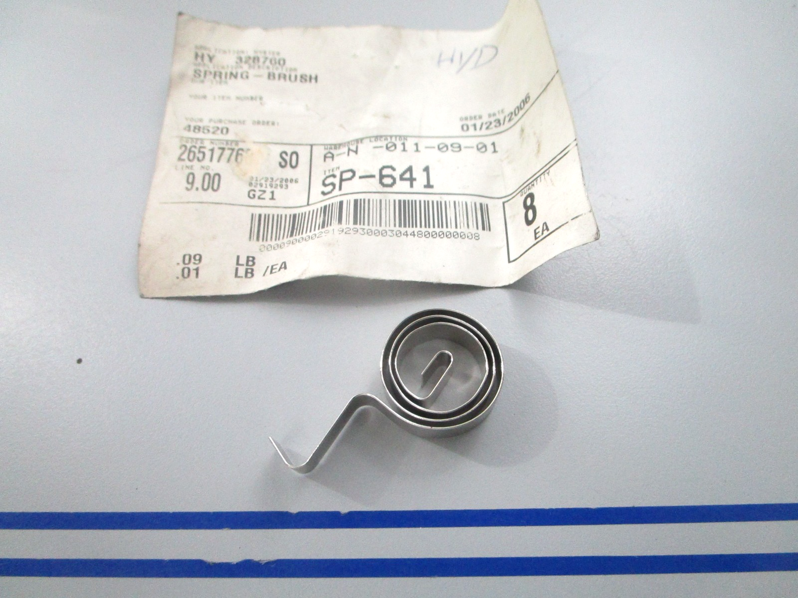 NEW OEM 328760 Hyster Brush Spring 0810