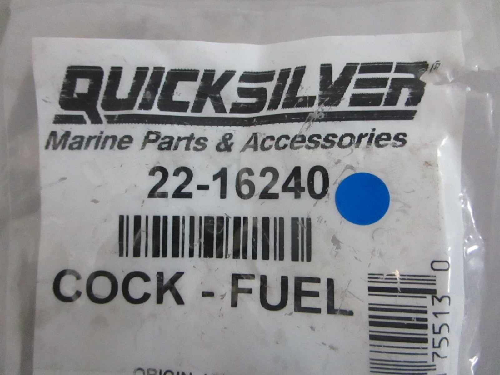 NEW OEM 22-16240 Mercury Quicksilver Fuel Cock 0820