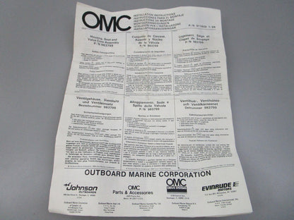 NEW OEM 983799 0983799 OMC Johnson Evinrude Housing Valve Stopper Kit 0810