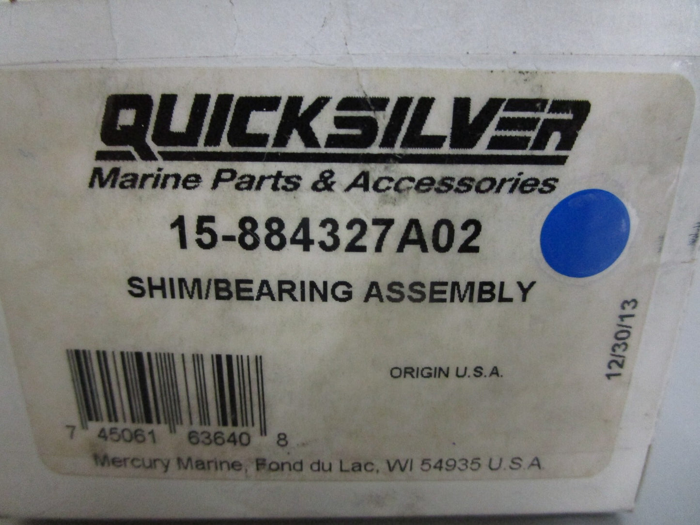 *NEW OEM* 0820 Mercury Quicksilver Shim/Bearing Assy 15-884327A02