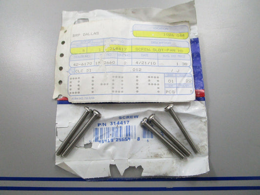*NEW OEM* (LOT OF 5) 0810 OMC Johnson Evinrude Screw 314417 0314417