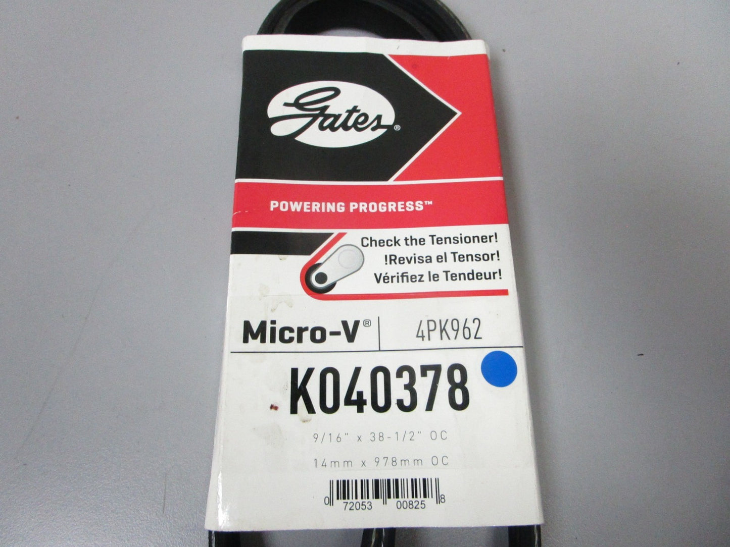NEW K040378 Gates Micro-V 9/16" x 38 ½" Serpentine Belt 0720