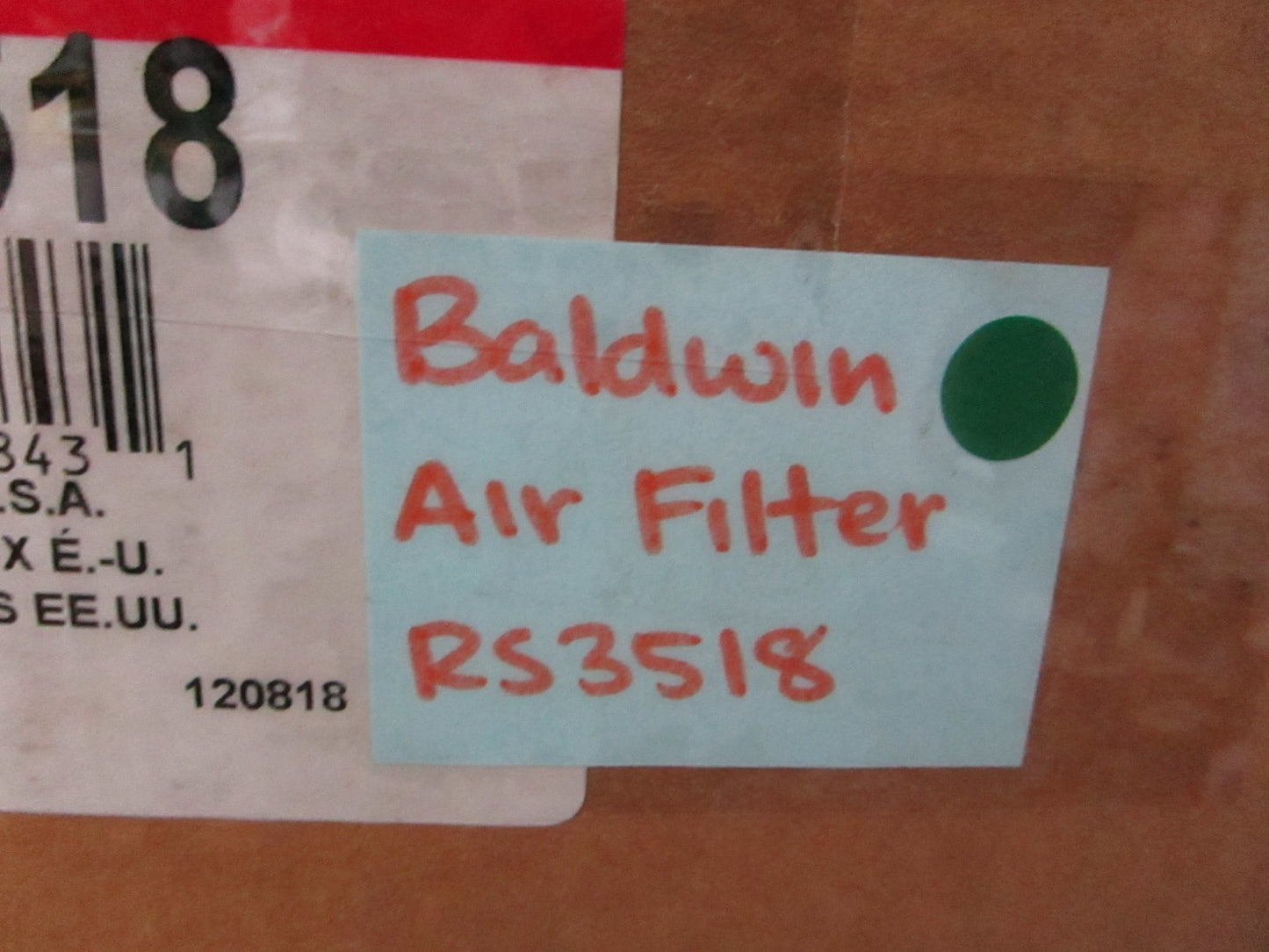 NEW RS3518 Baldwin Air Filter 0820