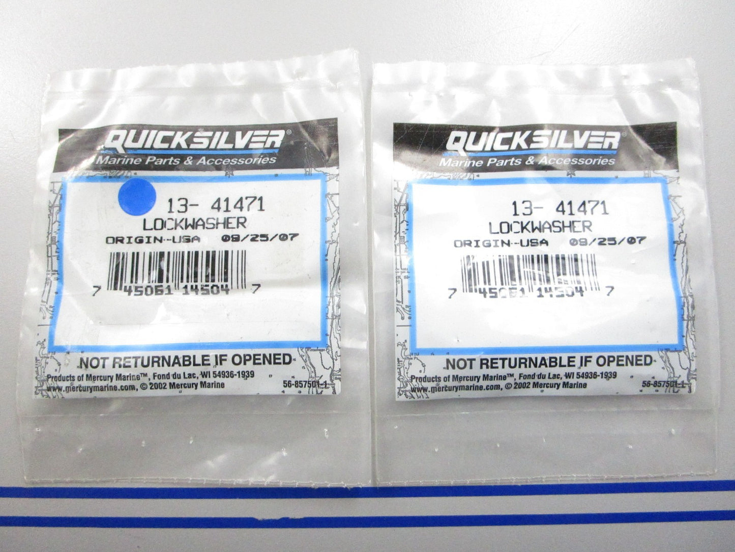 *NEW OEM* (LOT OF 2) 0810 Mercury Quicksilver Lockwasher 13-41471