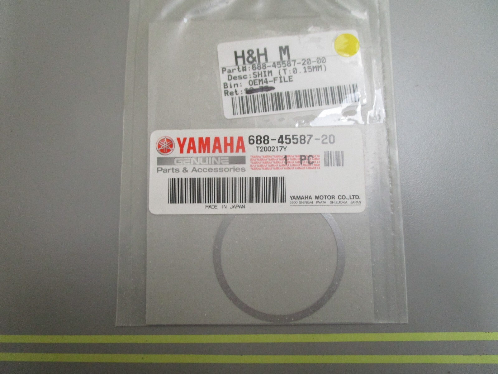 *NEW OEM* 0810 Yamaha (T:0.15MM) Shim 688-45587-20-00