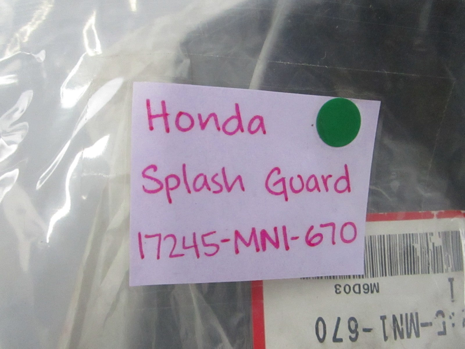 NEW OEM 17245-MN1-670 Honda Splash Guard 0810