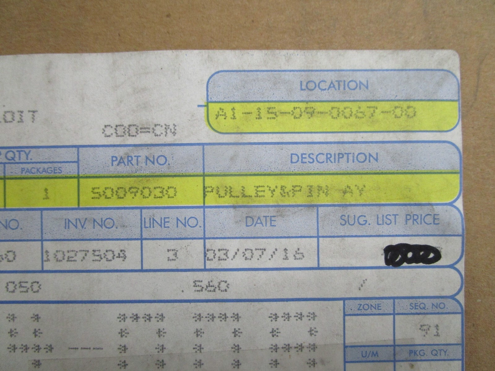 *NEW OEM* 0820 OMC Johnson Evinrude Pulley & Pin Ay 5009030