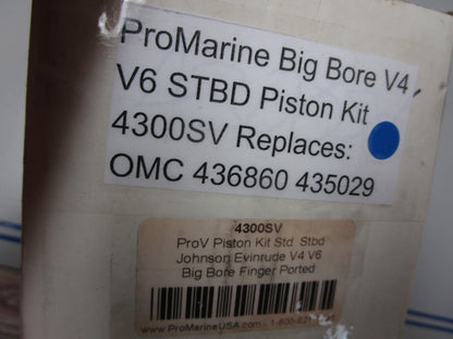 *NEW* 0720 ProMarine Big Bore V4 V6 STBD Piston Kit 4300SV Replaces: OMC 436860
