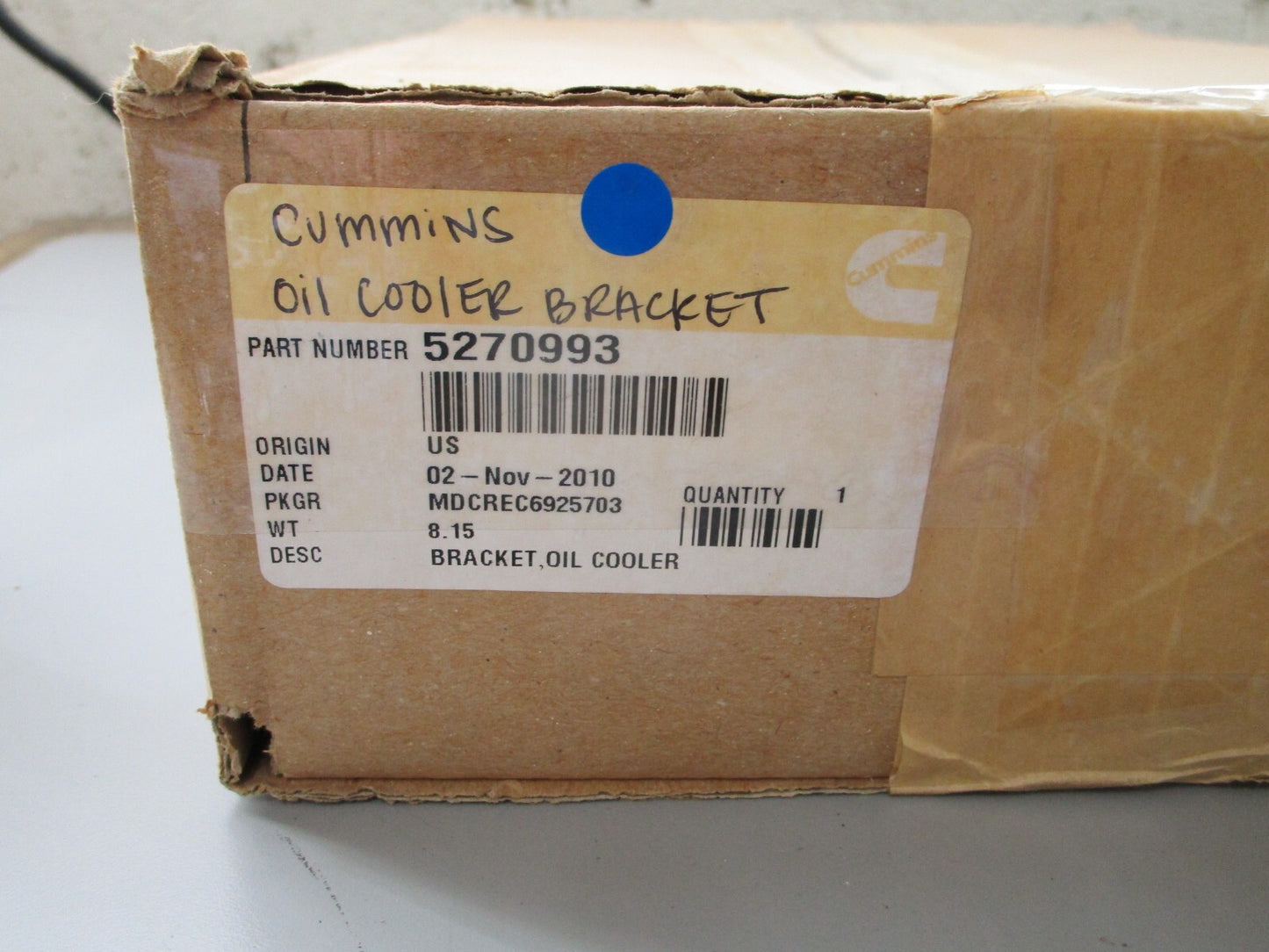 *NEW OEM* 0820 Cummins Oil Cooler Bracket 5270993