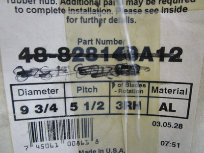 *NEW OEM* 0820 Mercury Black Max 9¾ × 5½ RH Propeller 48-828148A12