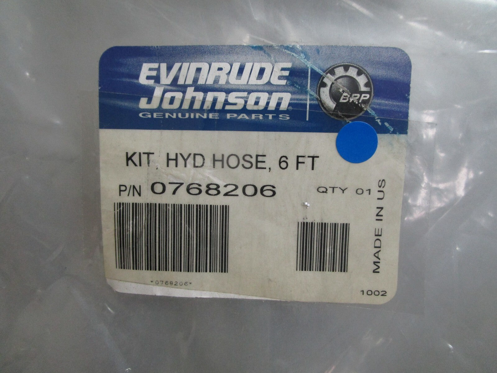 *NEW OEM* 0820 OMC Johnson Evinrude 6' Hydraulic Hose Kit 768206 0768206