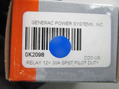 *NEW OEM* 0810 Generac Relay 12V 30A SPST Pilot Duty 0K2098